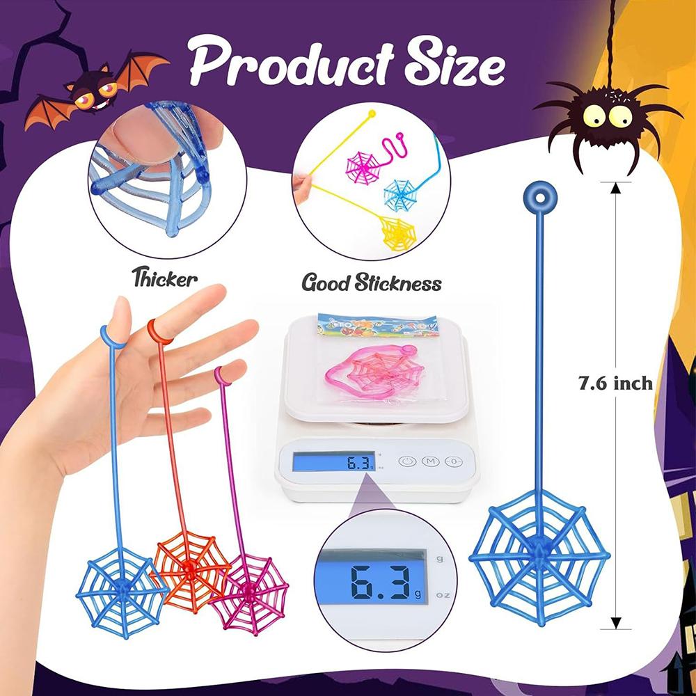 30Pcs Sticky Spider Web Sticky Hands Party Favors For Kids(Color Random)
