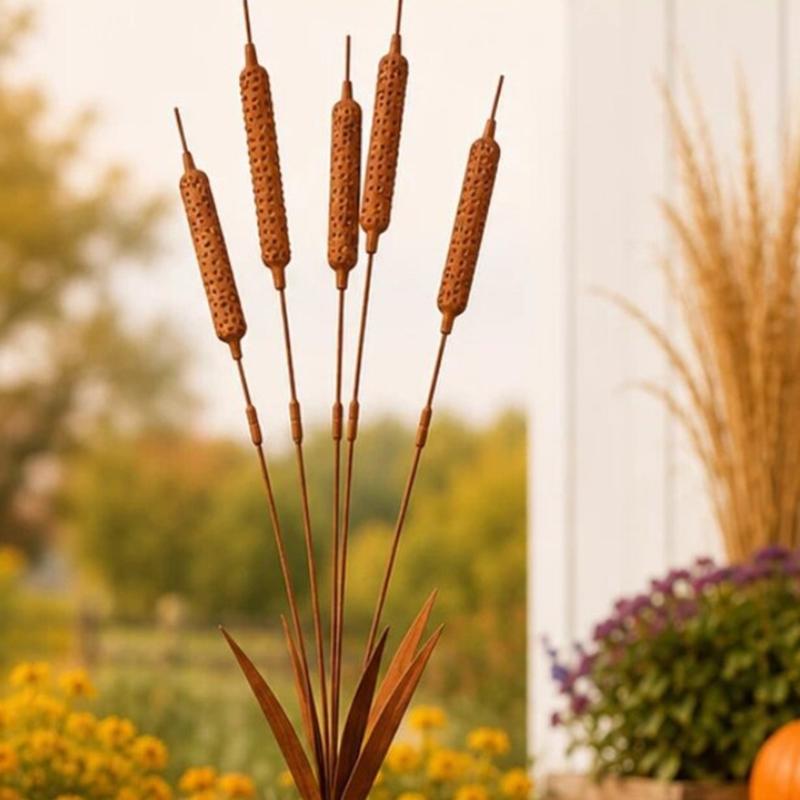 Metal Wheat Ear Garden Decoration Iron Art Stake For Yard Landscape Use