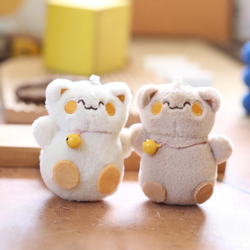 Cute and Cute Lucky Cat Pendant Plush Toy Doll Bell Cat Bag Hanging Keychain Doll Doll