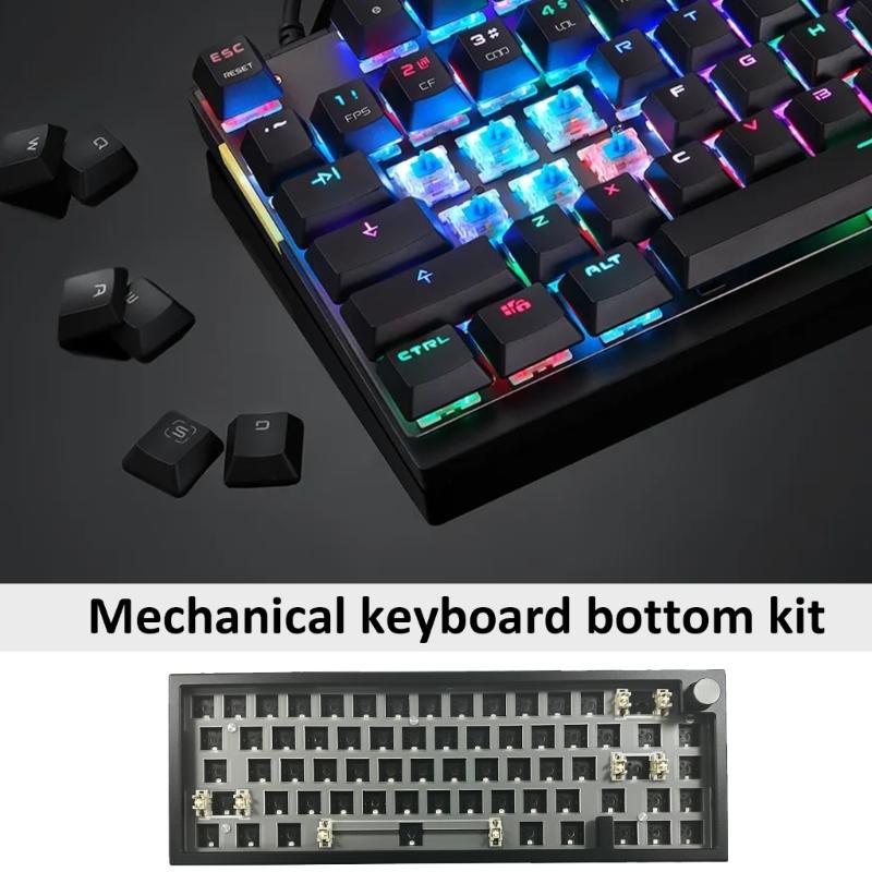LMK66 Mechanical Keyboard Kit Convenient Switches Replacement 3Modes BT5/2.4Ghz/UsbC Hot swappable Backlights