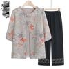 Stylish Summer Two-Piece Set for Mature Women - Trendy Tops for Moms and Grandmas