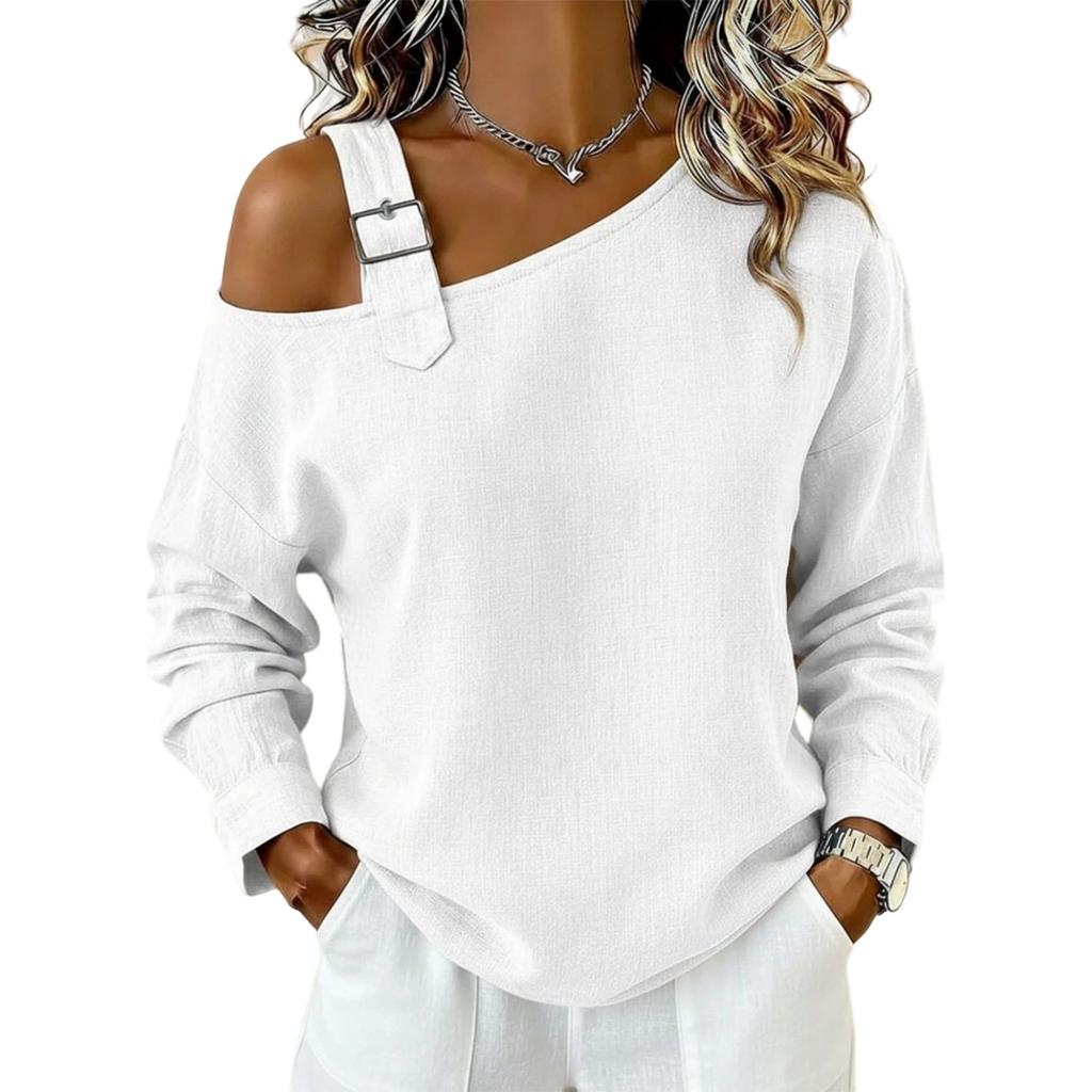 Womens Spring Tops Off Shoulder Design Summer Shirts for Women Long Sleeve Womens Summer Shirts Dressy Tops for Women