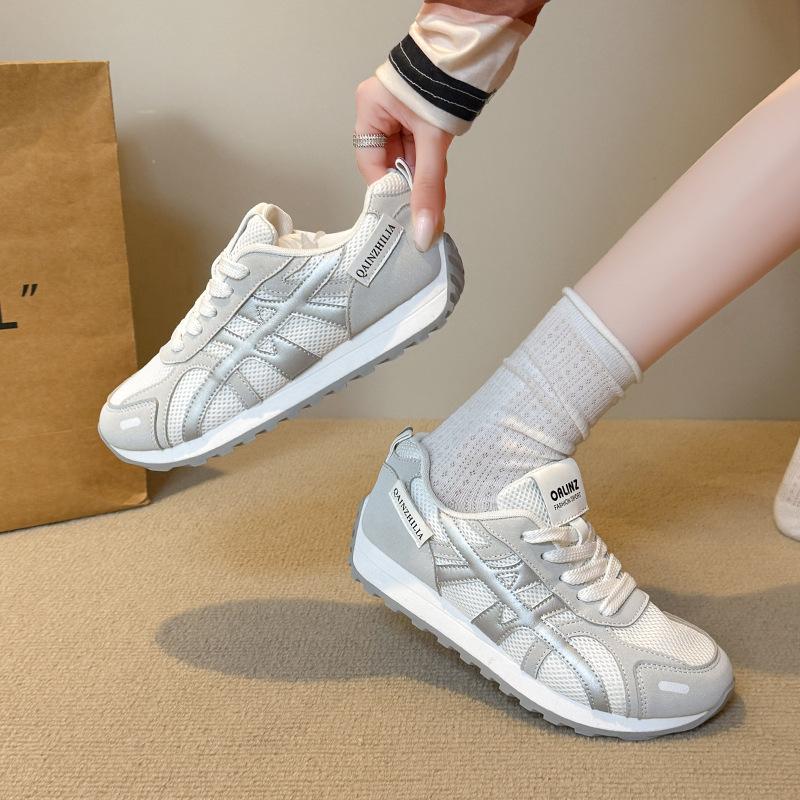 Retro Color Matching Platform German Training Shoes Ballet 2025 New Mesh Breathable Comfortable Light Casual Forrest Gump Shoes