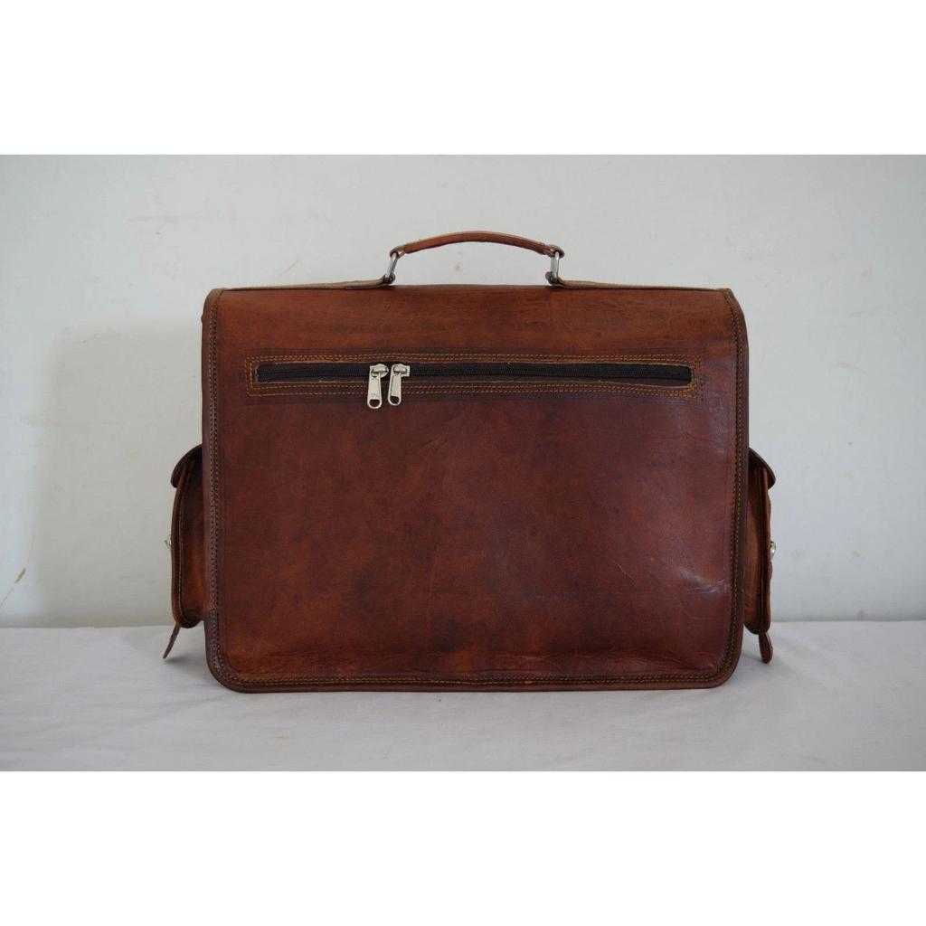 Latest Men's Genuine Leather Vintage Laptop Messenger Briefcase Bag Satchel