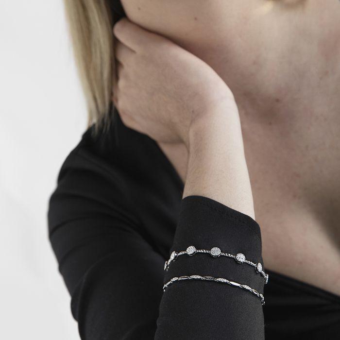 Bracelet - Inajwa - 925 Sterling Silver - Rhodium-Plated - Zirconia - One Size