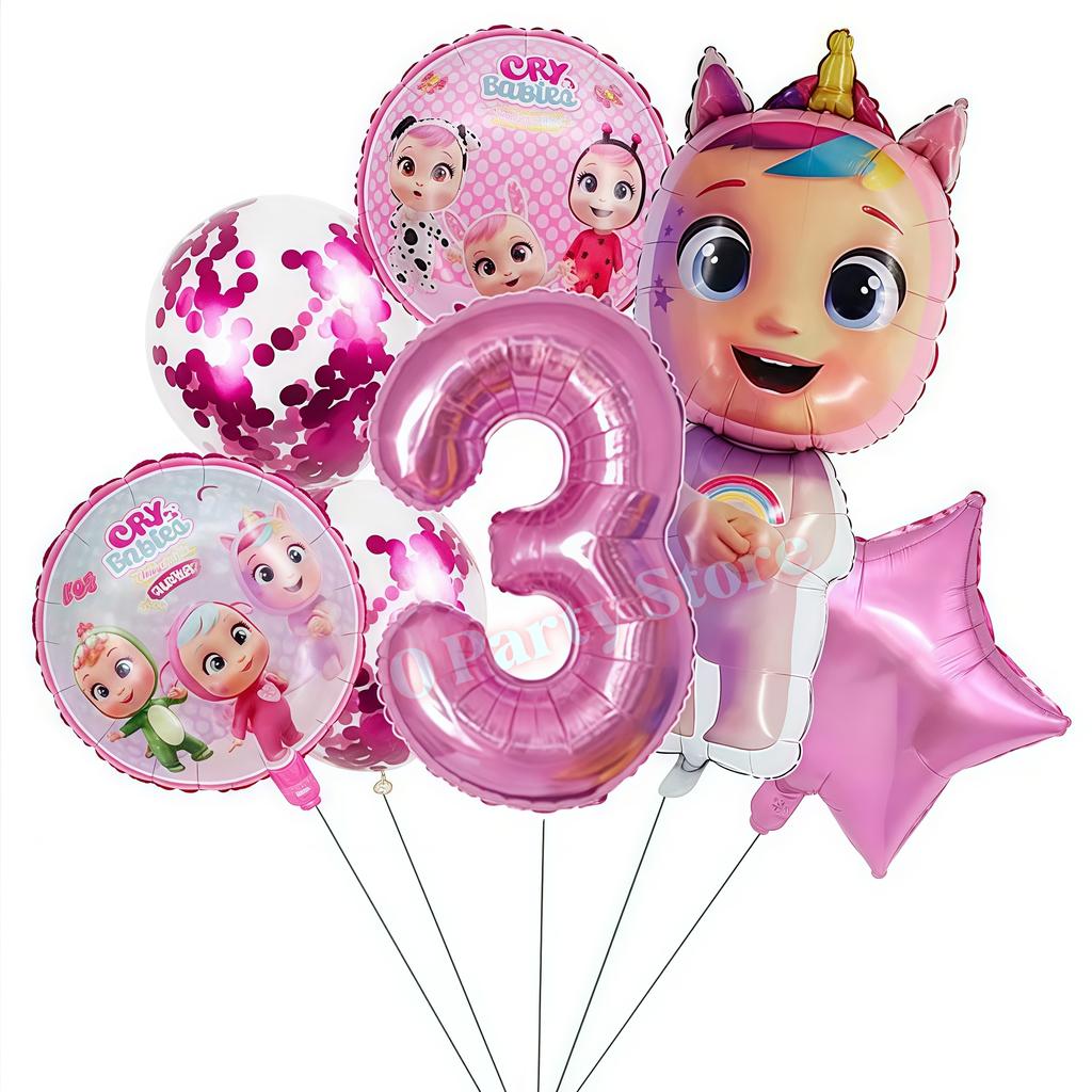 Cry Babiesed Birthday Party Decorations Tableware Plate Cup Balloon 1St Year Boy Girl Birthday Decor Baby Shower Supplies Gifts