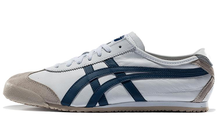 Onitsuka Tiger MEXICO 66 Кожаные Легкие Низкие Повседневные Кроссовки Унисекс Бело-Синие D4J2L-0158 42.5