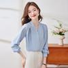 Tluoman Professional Women's V-Neck Long Sleeve Blouse