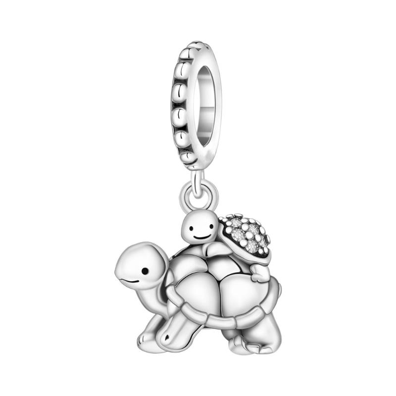 Handcrafted Marine Themed Silver Pendant Sea Animal Charm Jewelry Accessories for Bracelets and Necklaces