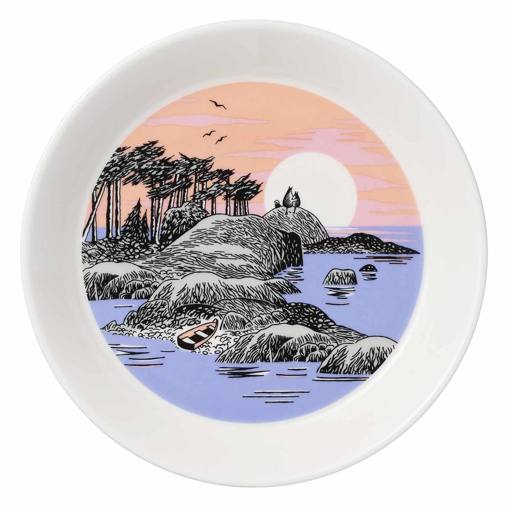 [Oficjalnie Importowane] Moomin by ARABIA Zestaw 2 talerzy, 19 cm, Zestaw talerzy kolekcjonerskich, Latarnia śnieżna & Matka i syn, Zastawa stołowa Moomin, Arabia, 1067428