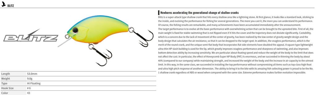 OSP Blitz 53 mm 9 grams Floating Lure M-62 (3899)