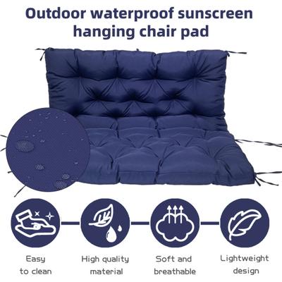Yousheng Swing Chair Cushion with Backrest 2/3 Seater Garden Bench Seat Cushion with Ties Waterproof Outdoor Bench Seat Cushion for Patio Canopy