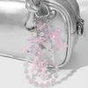 Portable Resin Cat Eye Bead Keychain Set Glittering Resin Bone Heart Designs Handmade Jewelry Accessory