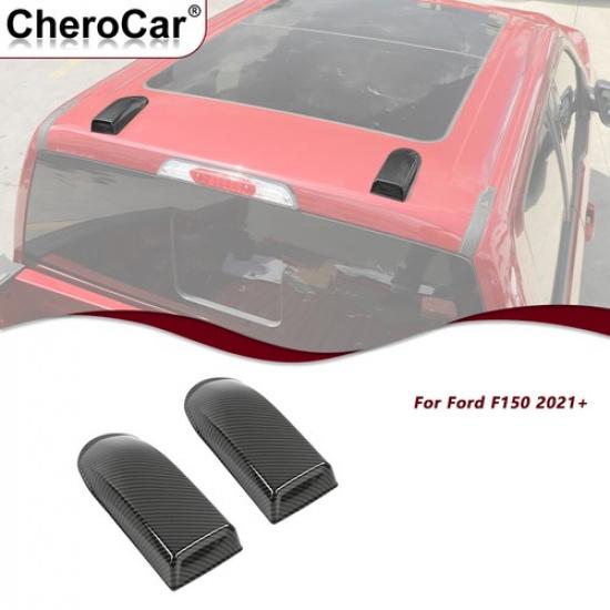 2XExterior Roof Antenna Base Cover Trim Shell  For Ford F150 +Carbon Fiber