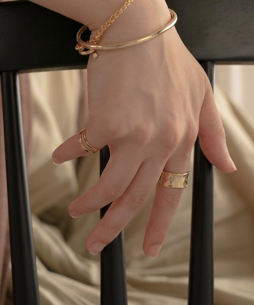 Novice Tokyo Uneven & Double Rings 2 Set / Gold