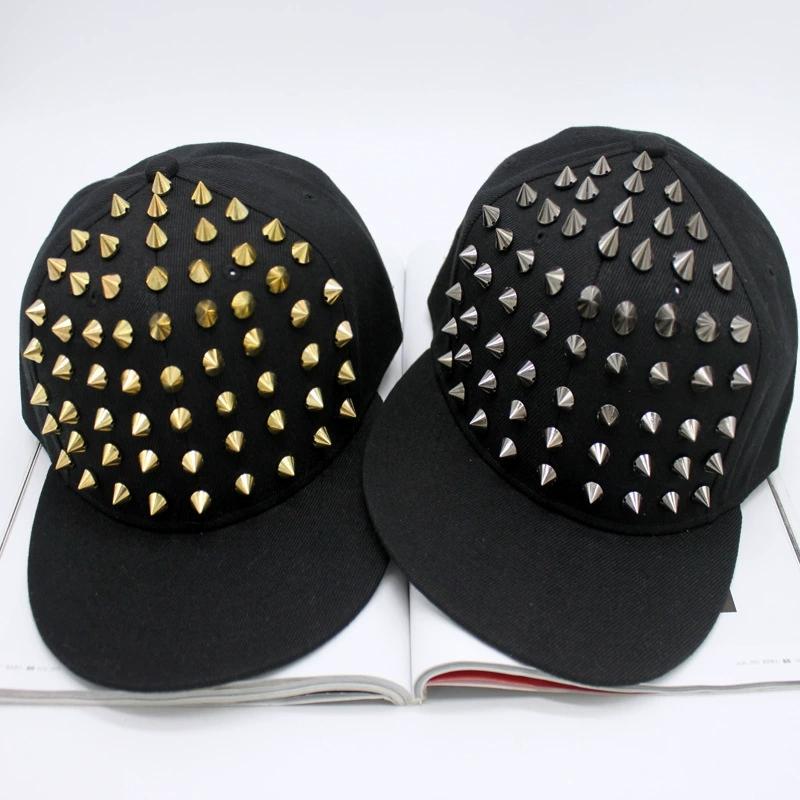 2026 Unisex Fashion Rivet Flat Hat Punk Rock Hip Hop Stud Baseball Caps Y2K Snapback Cap Outdoor Sports Adjustable Hats Gorras