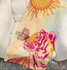 Boho Tiger Butterfly Sun Beach Towel Patterned Sunscreen And Windproof Suitable For Swimming Pool Camping Travel