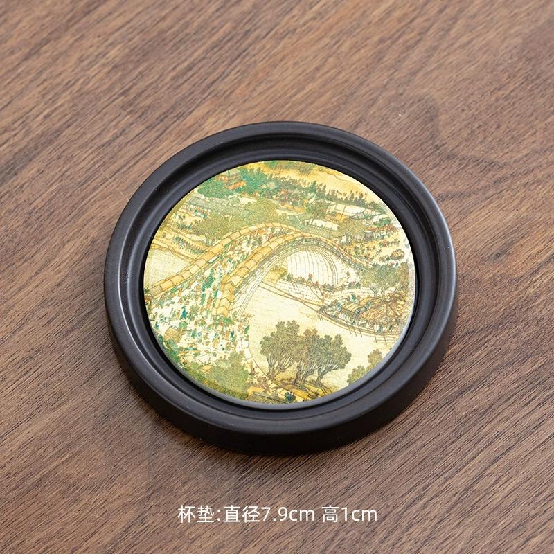 Chinesische Bakelit Wasseraufnahme Teeuntersetzer Hitzebeständige Matten und Rutschfeste Aufbewahrung Kung Fu Teetassenhalter Zubehör