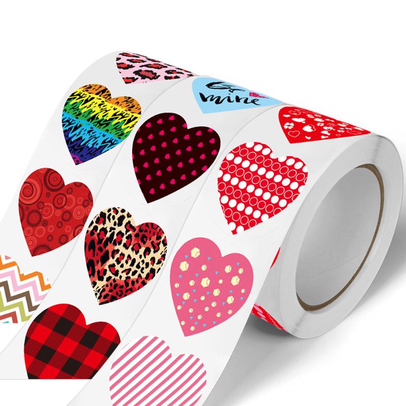 New Sale 500pcs Heart Shape Valentine's Day Stickers Birthday Party Seal Labels Good Cute Stickers Box Tag
