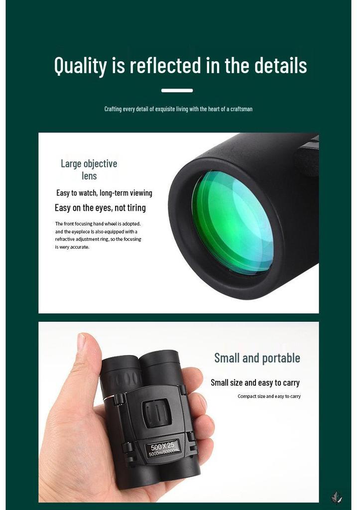 High-Magnification HD Professional Binoculars with Night Vision for Concerts and Mobile Photography