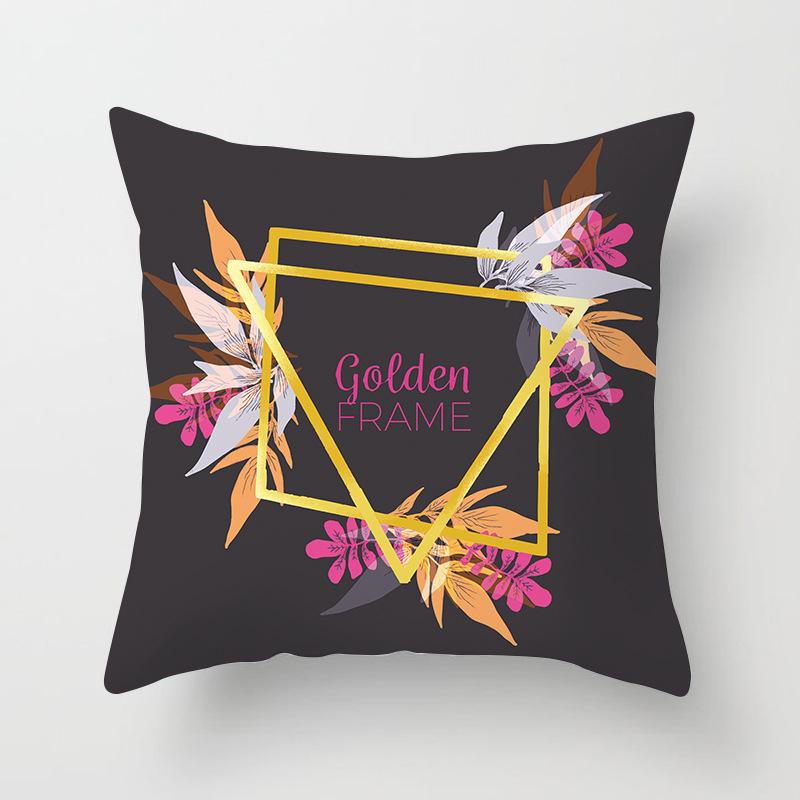 Painted Tree Digital Printed Peach Skin Square Pillow Cushion Cover Home Furnishings