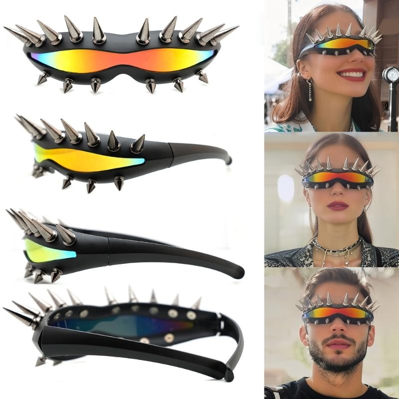 Popular Rivet Studded Sunglasses Cool Eyewears 2000s Design EyeGlasses For Night Event Gathering And Fashion Enthusiasts