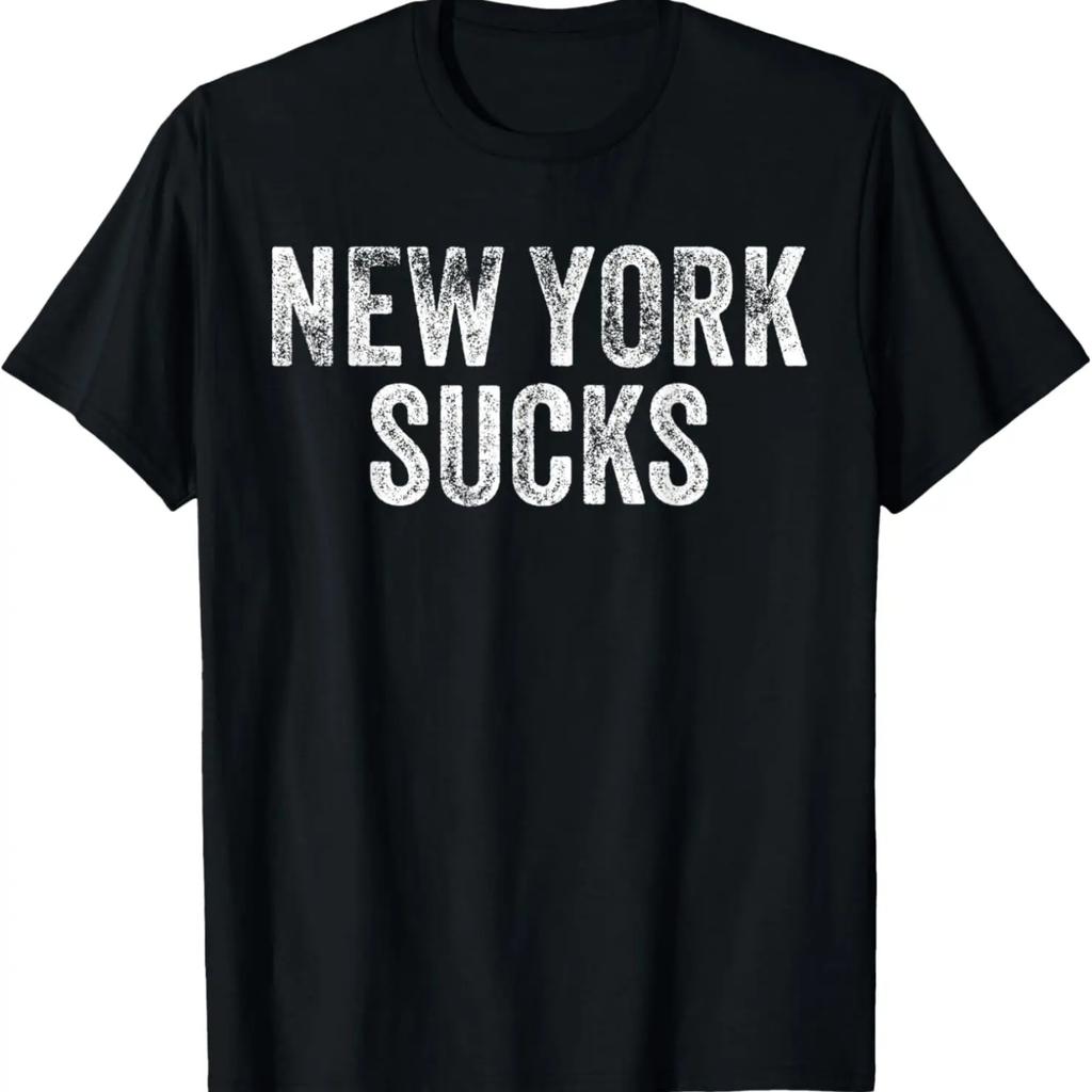 NEW YORK SUCKS Funny Hate City Gag Humor Sarcastic Dad Gift T-Shirt