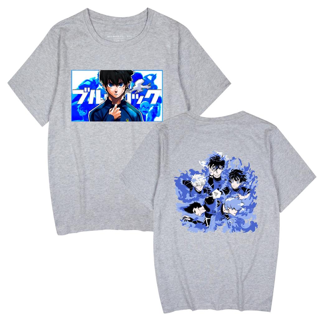 BLUE LOCK Cartoon Tshirt Hip Hop Men Women Anime Print Top Tees Harajuku Tshirts Fashion Summer T-shirt