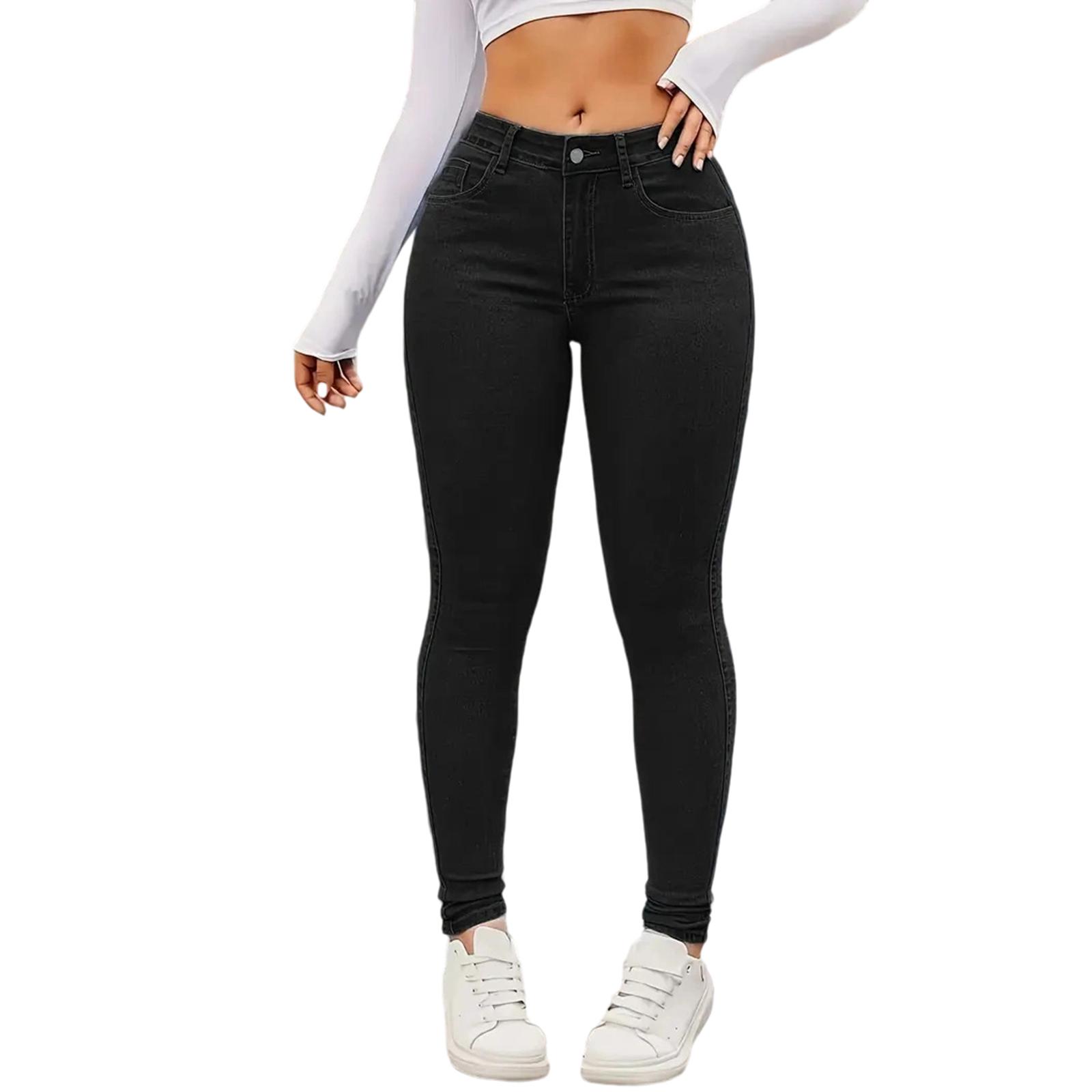 

Women s Trousers Large Size Stretch Jeans Loose Semi-Elastic Pants XXL