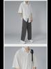 Pánské černé tričko s krátkým rukávem z ledového hedvábí: Korejský styl, Trendy, Volný střih, Ležérní, Pěticetiminutové rukávy