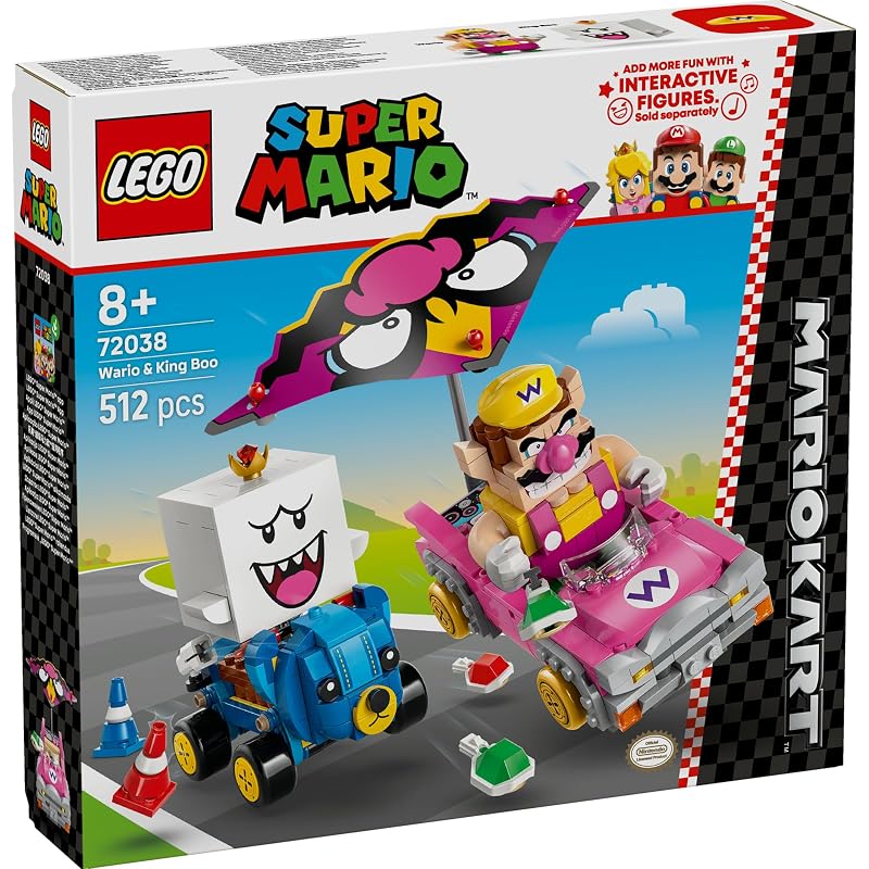 LEGO Super Mario Mario Kart – Wario and King Boo 72038 Toy for Boys and Girls