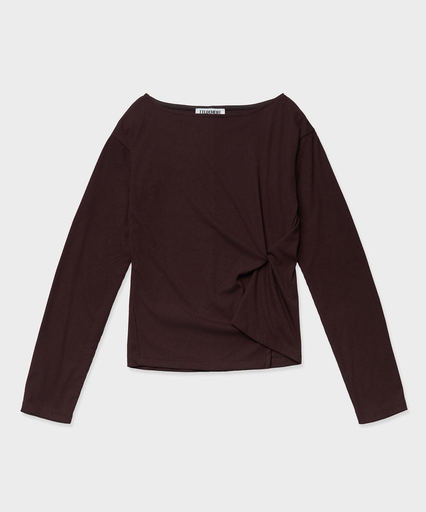 TTUDEMENT Twist Jersey Blouse_Brown
