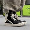 Frühling neue High-Top-Schuhe Trend-Down-Dreieck Europäischer und Amerikanischer Stil Mittelhohe Stiefel mit dicken Sohlen erhöhen die Körpergröße