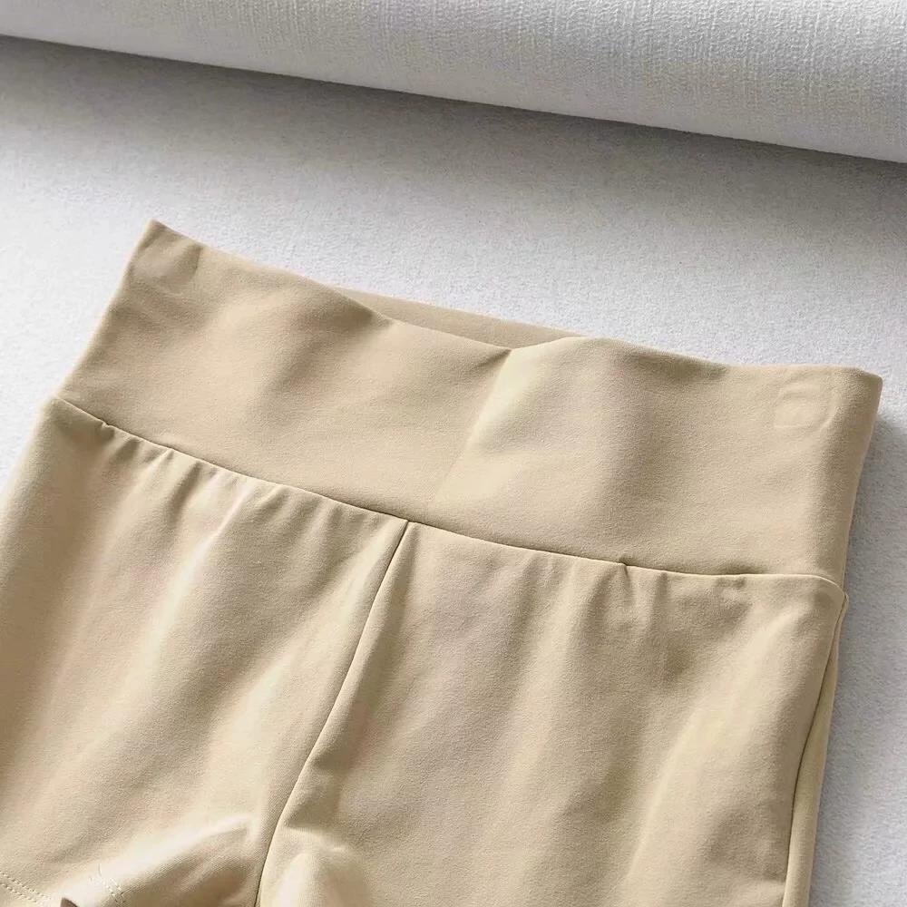 Pantaloncini Sportivi Retro Stile Europeo e Americano a Vita Alta Stretti per un Look Snello