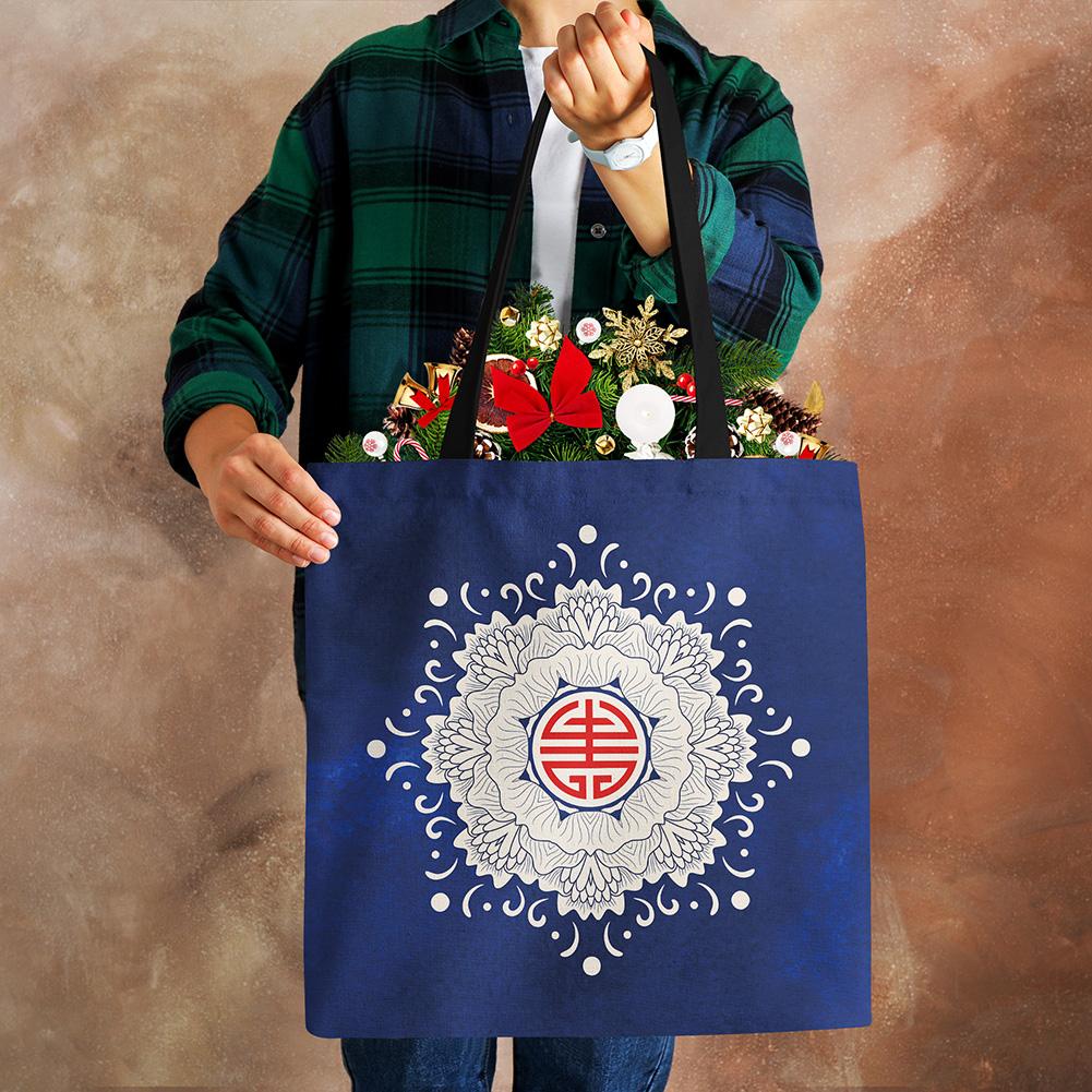 Vintage Print Casual Shoulder Bag Flowers Leaves Women Shopping Reusable Handbag Large Capacity Canvas Travel Beach Tote Bags CLE