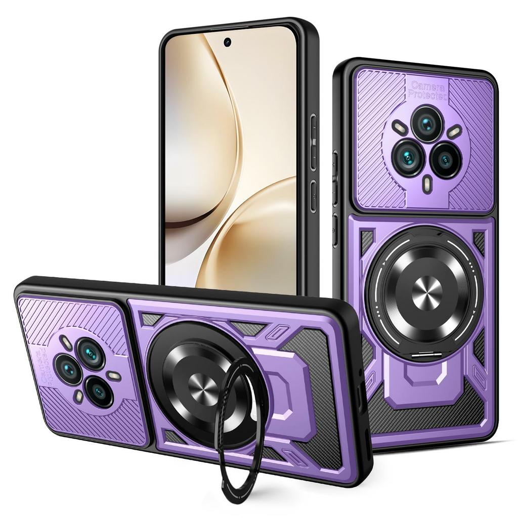 For Realme 14 Pro 5G Magnetic Case Rotating Kickstand TPU+PC Phone Cover