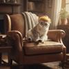 Eye-catching Cat Yellow Wig Novelty Polyester Pet Cosplay Hat DIY Trimming Adjustable Cat Funny Props Photography Props