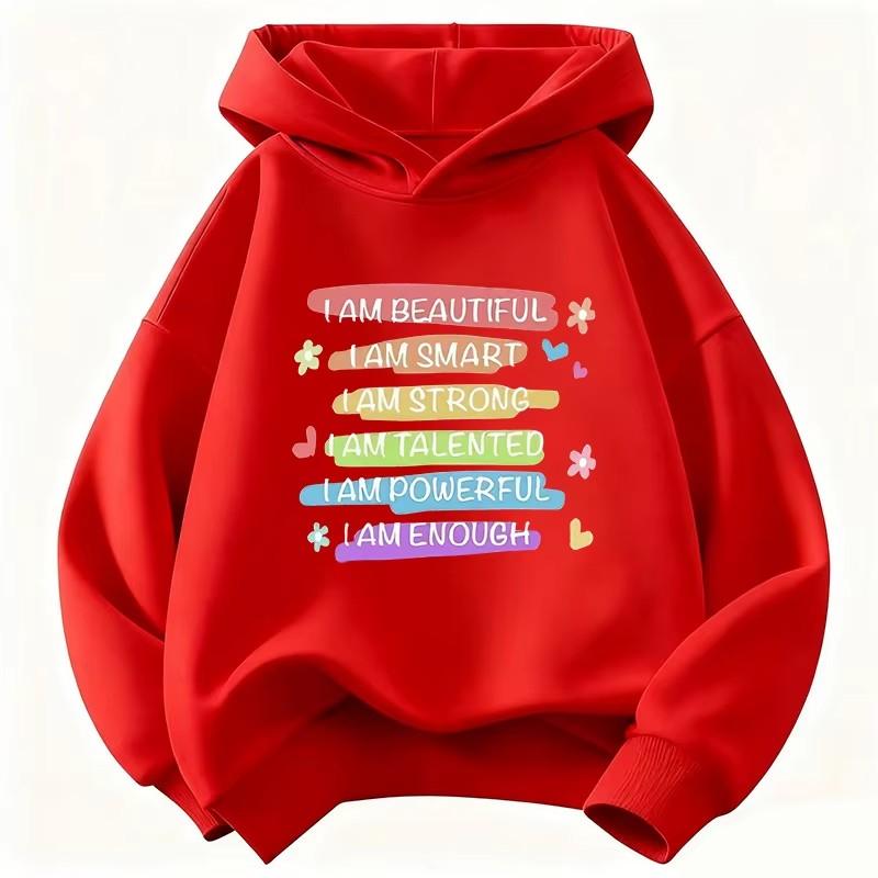 Spring Autumn Kids Hoodie Sweatshirt Lovely Fashion Letter Graphic Print Casual Boys and Girls' Daily Wear