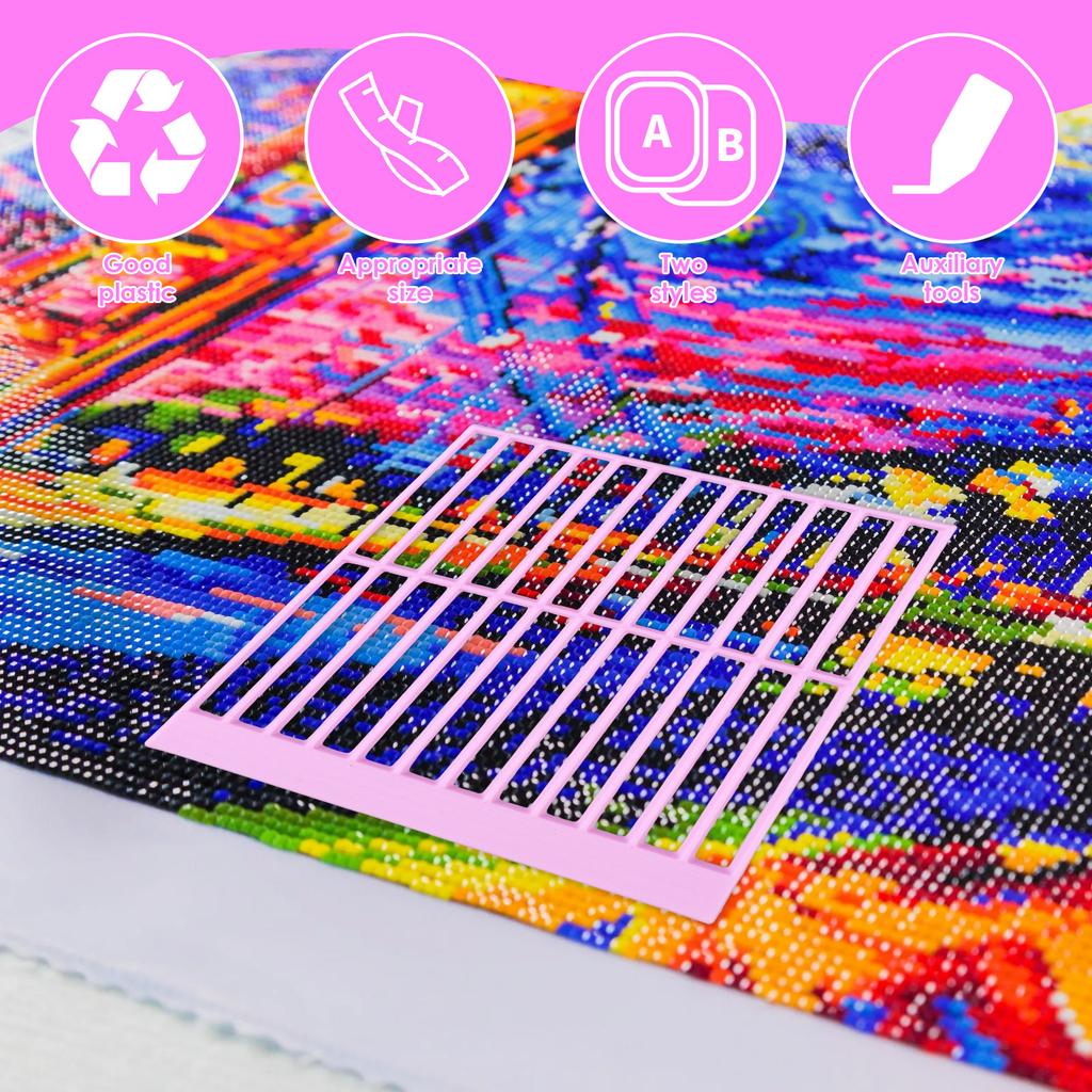 PLA Painting Ruler Alignment Tool Precision Positioning Square Painting Guide Time Saving Diamond Art Alignment Ruler for DIY