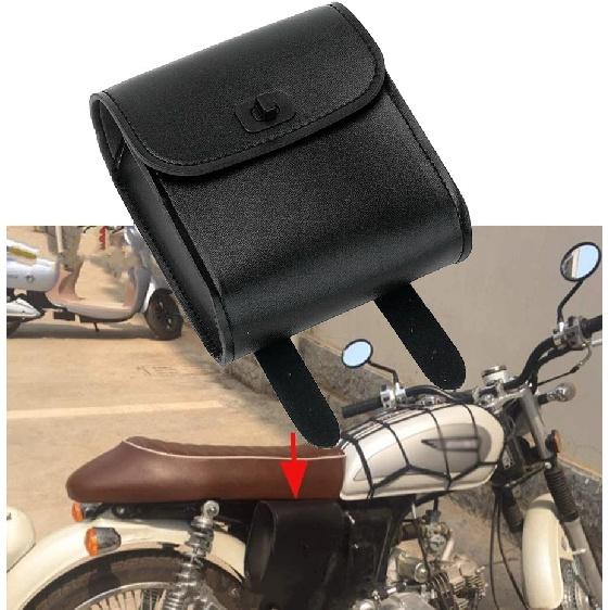 Black Pu Leather Motorcycle Side Tool Bag Storage Saddle Luggage Bags Universal
