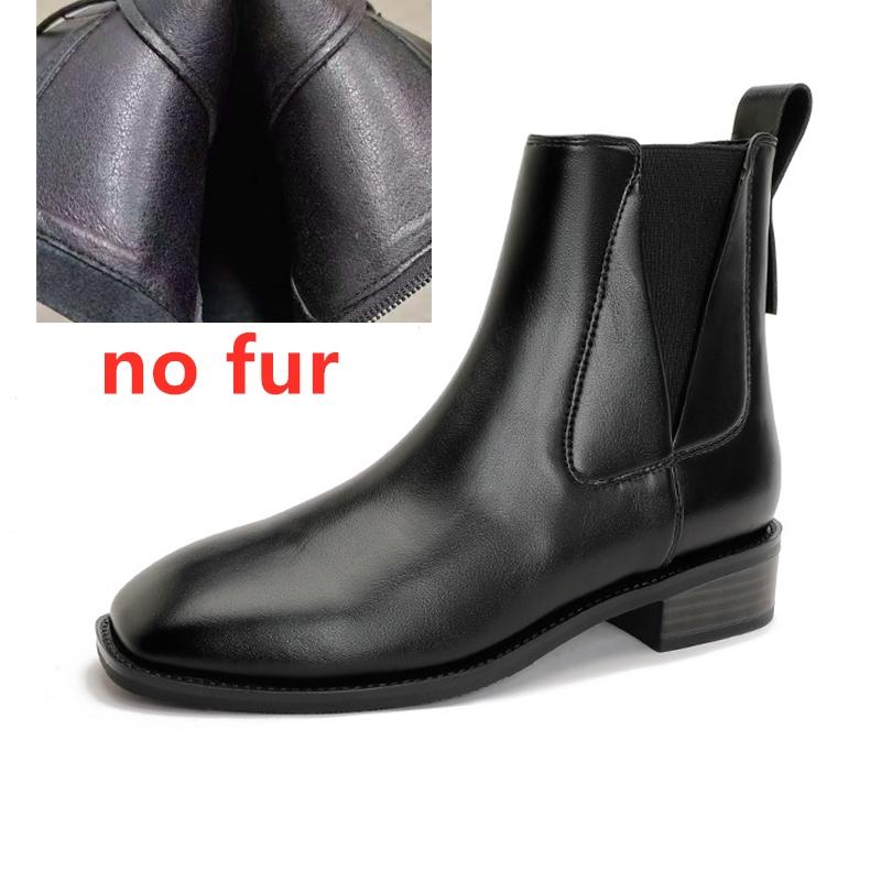 Fashion 2025 new style women's Chelsea boots Low heel square toe elastic sleeve female boots Large size non-slip short boots for women