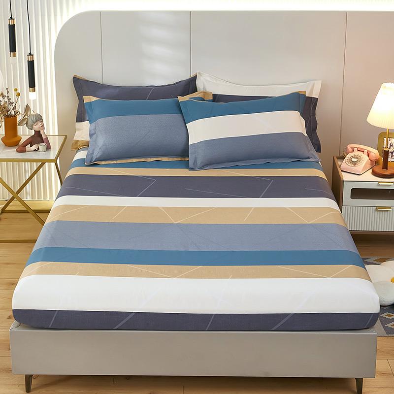 1 skin-friendly Bed Cover  cotton  Printing fitted sheet with elastic band, single/queen/king size (without pillowcases)