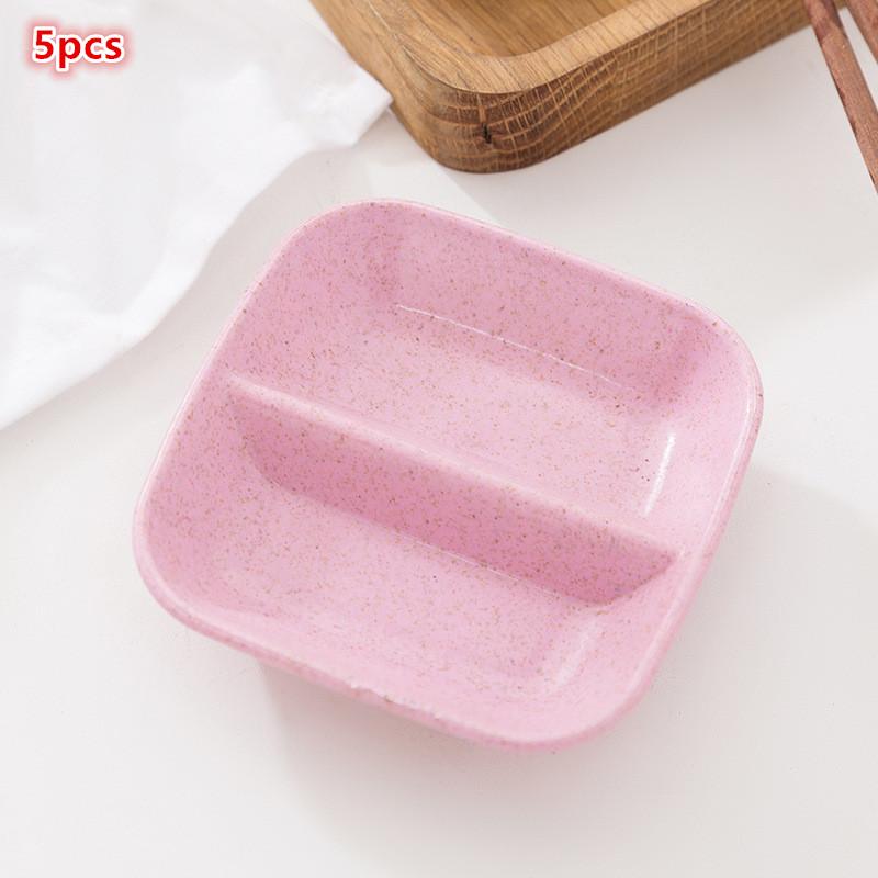 Kreativer bunter doppelter Gitter-Gewürzschale, Gewürzdip-Schale, Marmeladen-, Salat-, Saucen-, Ketchup-, Sojasaucen-, Essig-, eingelegtes Gemüse-Teller