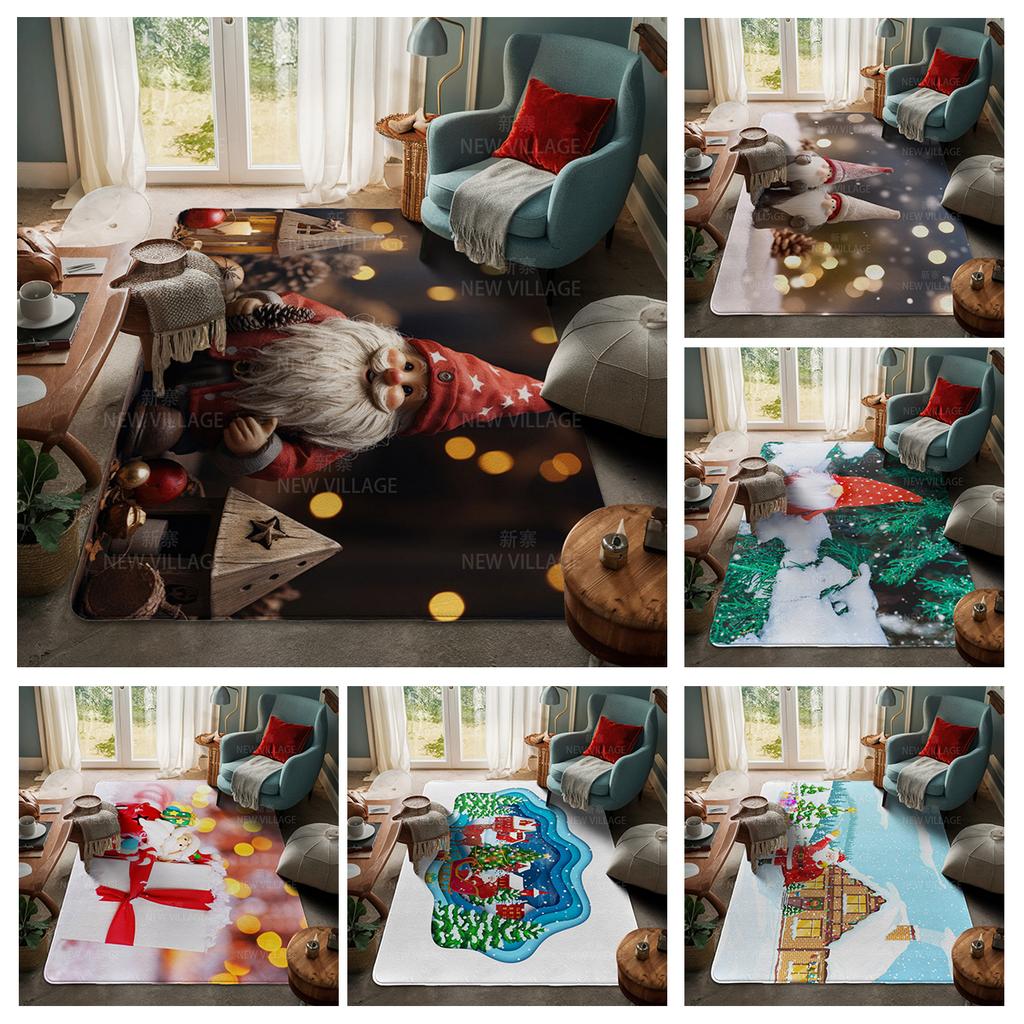 House Entrance Carpet Home Door Mat Living Room Bath Foot Bathroom Non-slip Water Absorption Rugs Bath Merry Christmas Winter