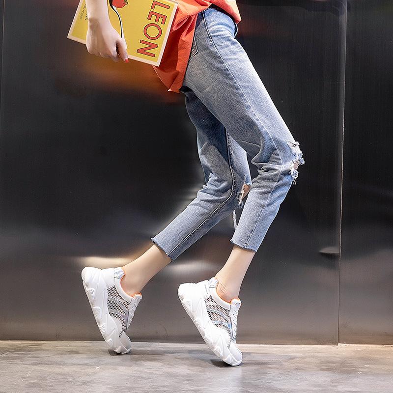 Summer 2025 Casual Versatile Little White Shoes Women's Sports Breathable Shoes Thick-soled Shallow Mouth Women's Shoes