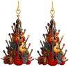 Music Theme Party Guitar Ornaments Acrylic Xmas Tree Ornament  Home Decoration