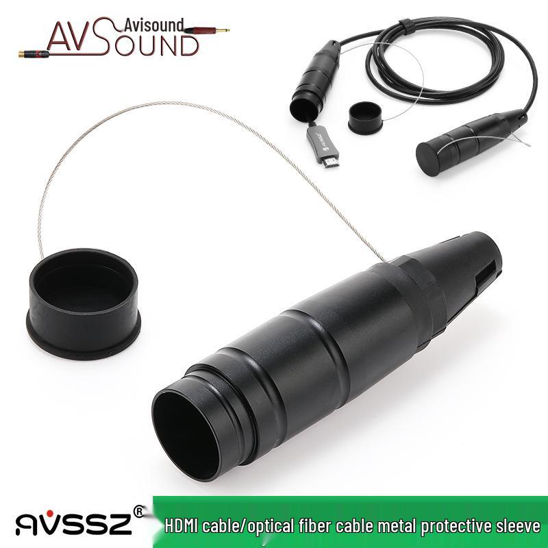 Outdoor Waterproof HDMI and Optical Fiber Connector Protector with Anti-Dust and Anti-Drop Metal Shell