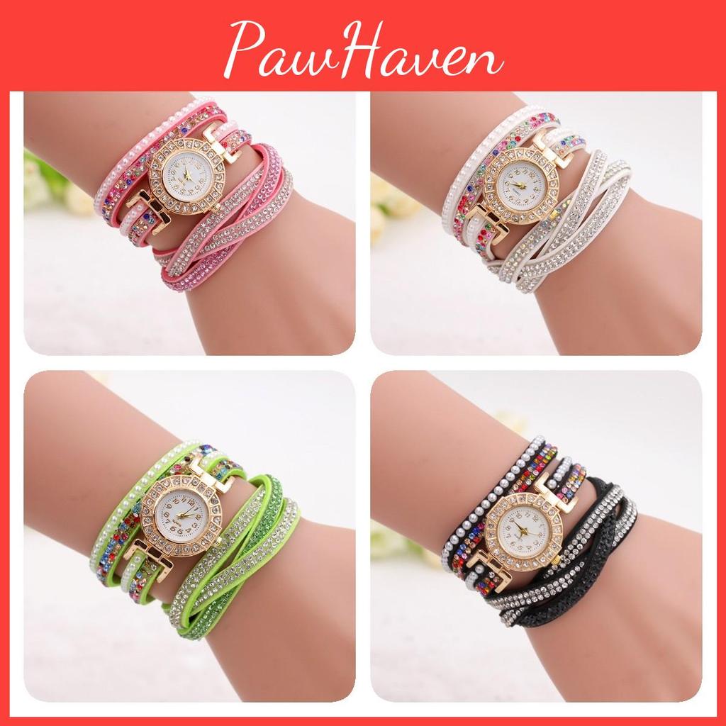 Chic Fashionable Round Stainless Steel Bling Rhinestone Wristwatch Gift