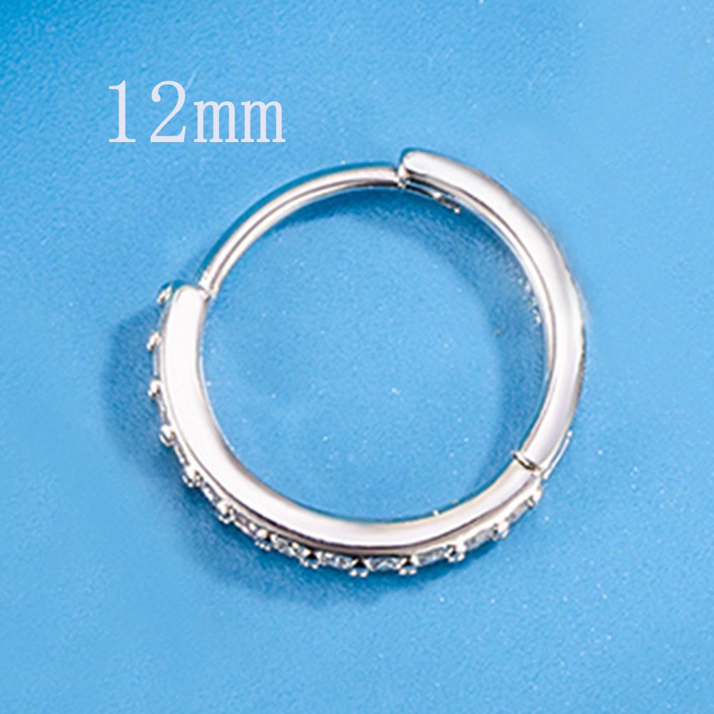 925 Silver 8/12/16/20MM Zircon Hoop Earrings For Women Wedding Engagement Luxury Jewelry Accessories Money 925