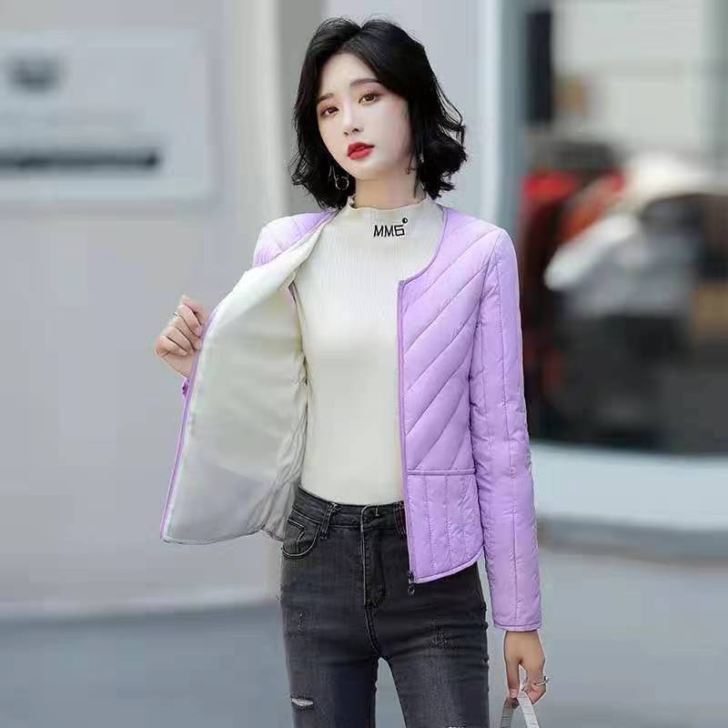 Medium velvet vest liner thickened padded jacket women's winter short padded jacket plush casual long-sleeved padded jacket